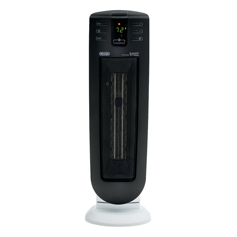 DeLonghi 5118 BTU Electric Tower Space Heater with Adjustable Thermostat Remote Included and with Digital Display